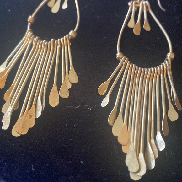 Vintage gold bohemian earrings - Picture 5 of 12